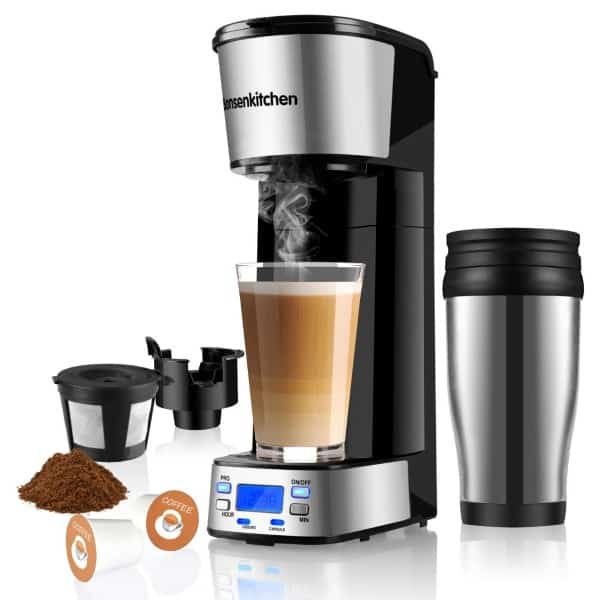 Bonsenkitchen可编程单服务咖啡机，便携式旅行杯
