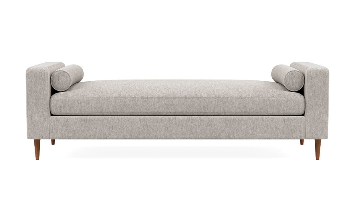 低浅灰色沙发床，斯隆从内部定义