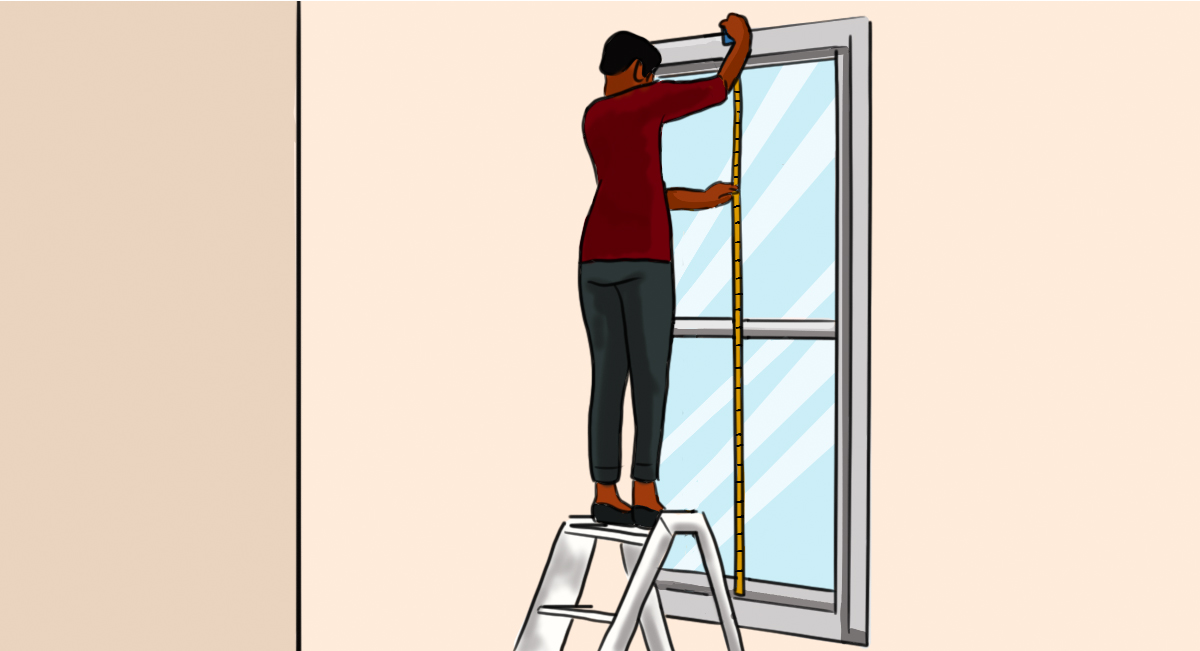 如何测量百叶窗的窗户-第6步:测量窗户中间开口的高度