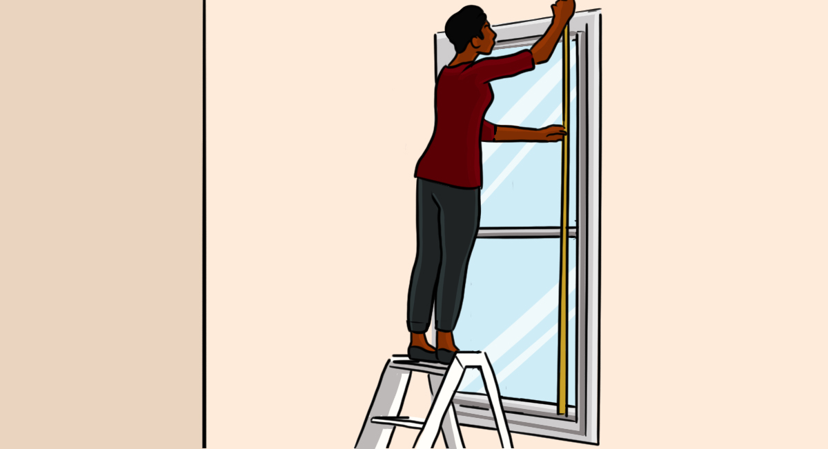 如何测量百叶窗的窗户-第7步:测量窗户右边开口的高度
