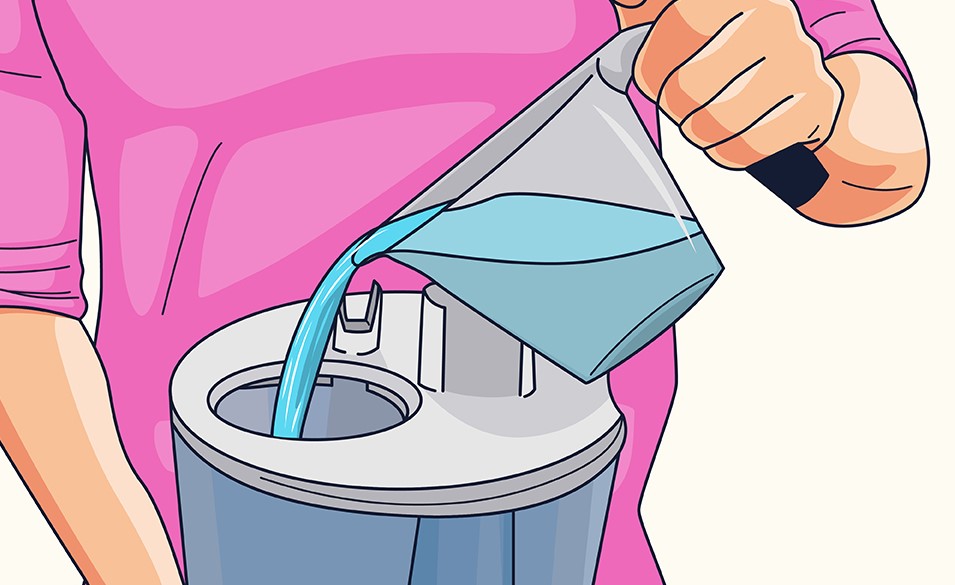 如何清洁加湿器-步骤5:向加湿器中倒入醋