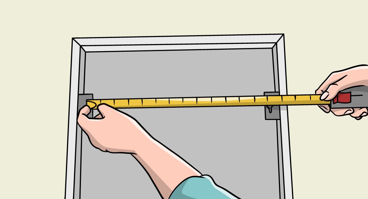 如何在石膏墙上悬挂重物-第四步:测量螺栓孔之间的距离