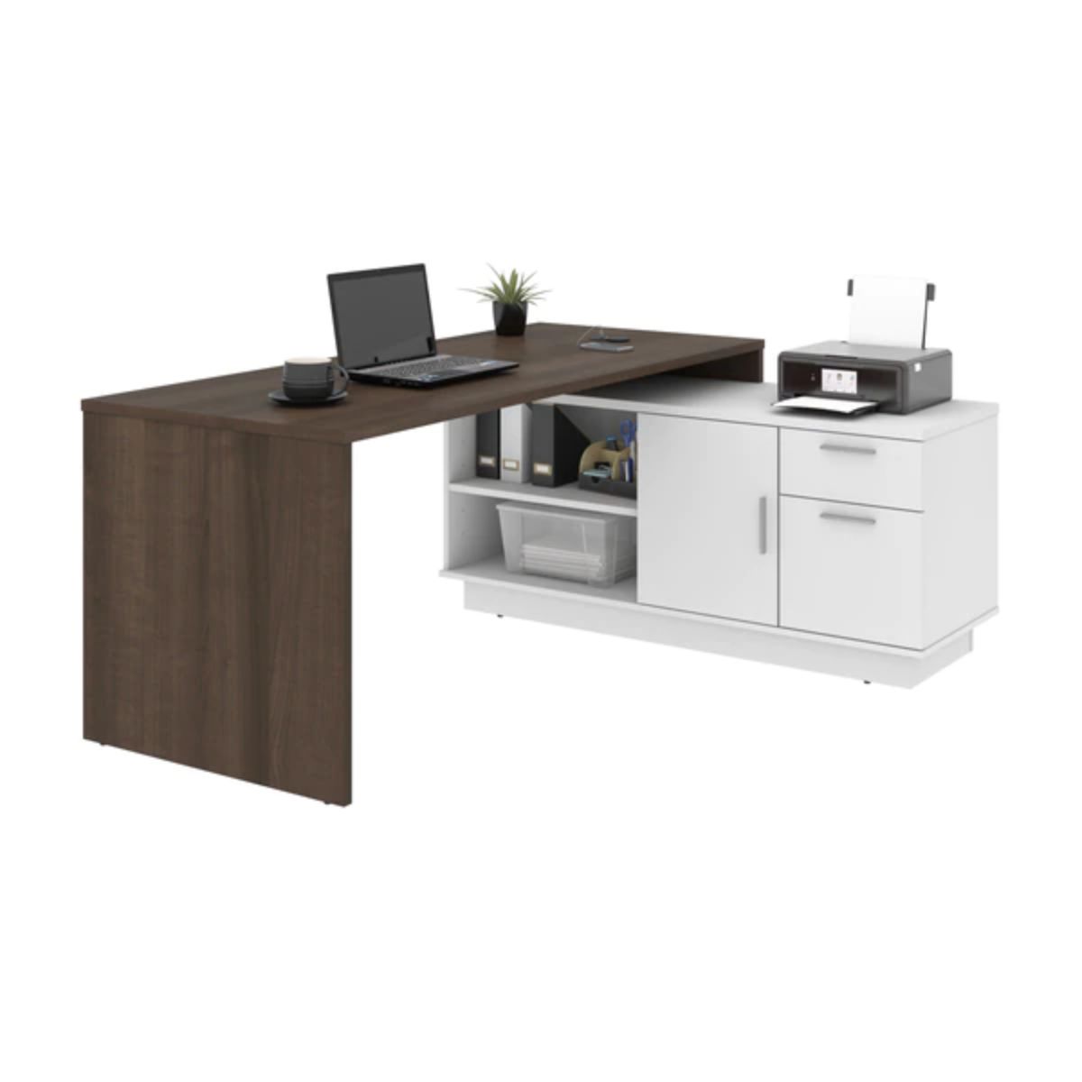 功能Equinox办公桌，白色背景，由Zoro家具制作