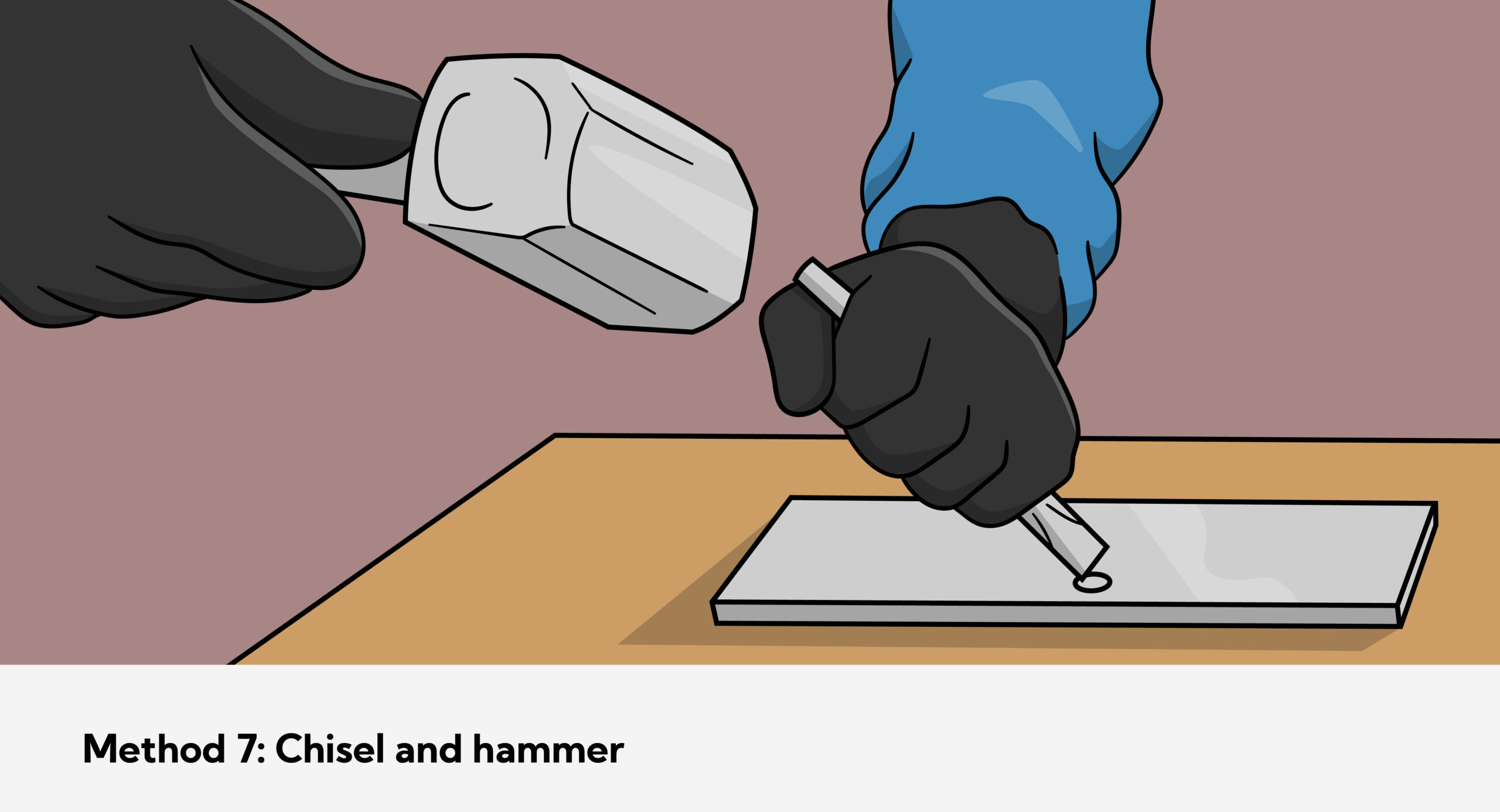 如何拆卸螺钉-方法七:用凿子和锤子拆卸螺钉