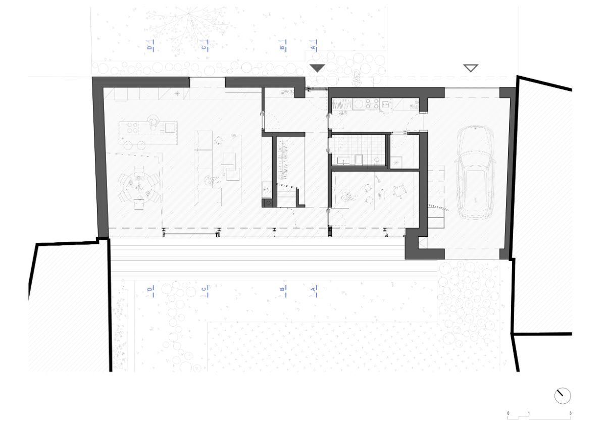 家庭住宅Polánka平面图。