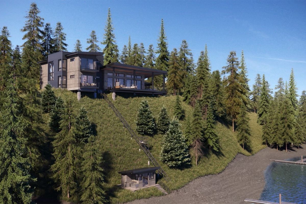 这惊人的待建现代湖畔山的家坐落在最惊人的416英尺的海滨'斯蒂文斯波恩特地区壮丽的湖心D表示!
