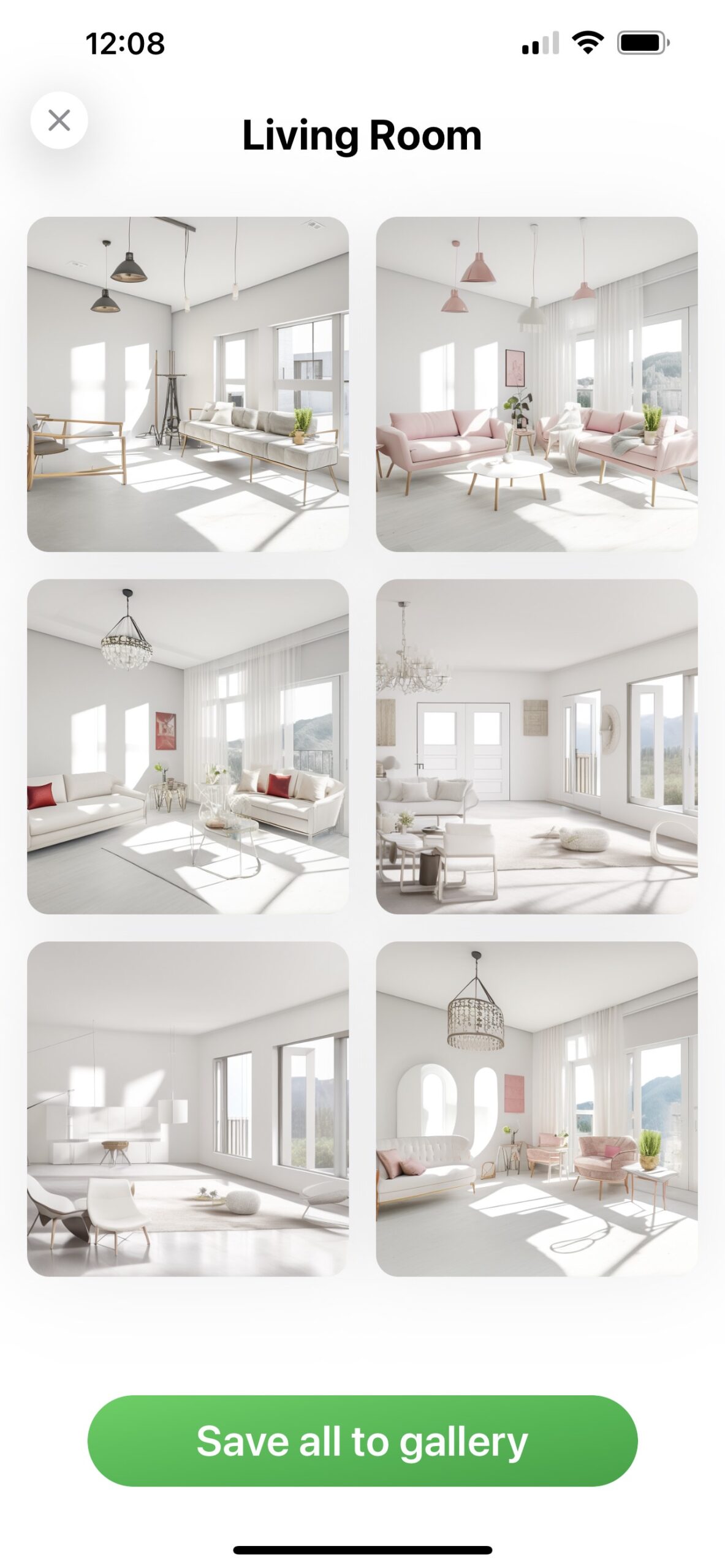 Planner5D AI设计空荡荡的客厅。
