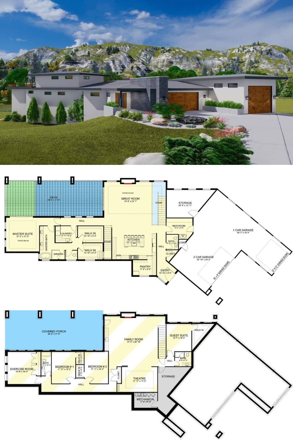 这座位于西南的两层楼住宅散发着当代的魅力，它的石头和灰泥外观，低音调的臀部屋顶，以及微妙的木材口音，增加了温暖和家的氛围。