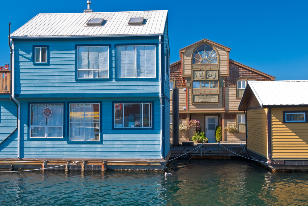 不列颠哥伦比亚省维多利亚的漂浮房屋